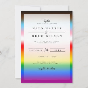 Elegant LGBTQ+ Progress-Pride Bröllop Inbjudningar