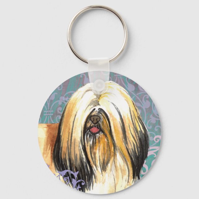 Elegant Lhasa Apso Nyckelring (Framsida)