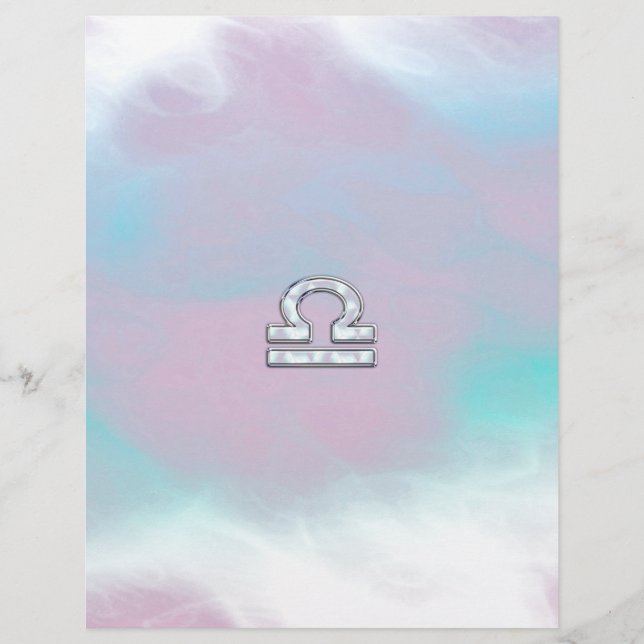 Elegant Libra Zodiac Sign Mor i Pearl Stil (Framsida)