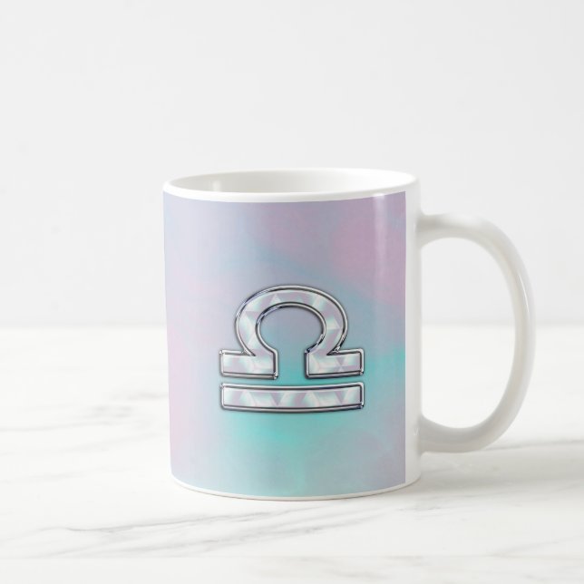 Elegant Libra Zodiac Sign Mor i Pearl Stil Kaffemugg (Höger)