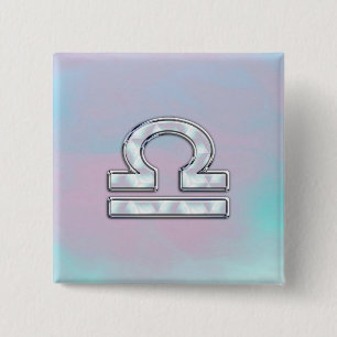 Elegant Libra Zodiac Sign Mor i Pearl Stil Knapp
