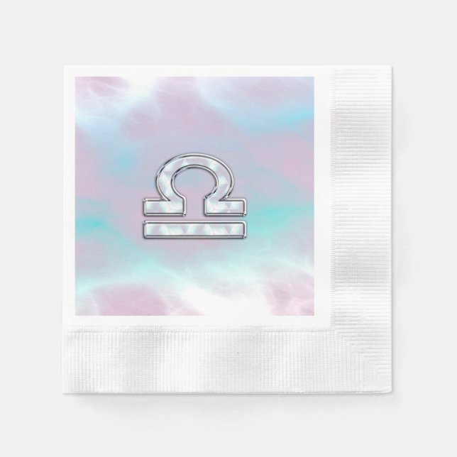 Elegant Libra Zodiac Sign Mor i Pearl Stil Pappersservett (Framsidan)