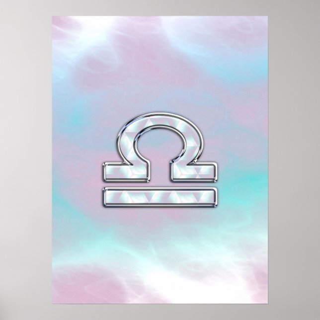 Elegant Libra Zodiac Sign Mor i Pearl Stil Poster (Framsidan)