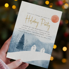Elegant, liggande Julfest Inbjudningar