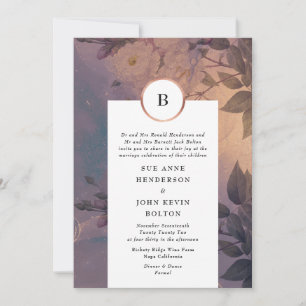 Elegant Light Blommigt Boho Fantasy Ro Guld Inbjudningar