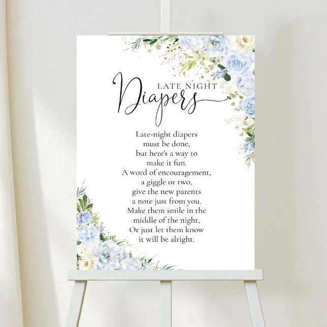 Elegant Light Blue Baby Shower Poster (Skapare uppladdad)