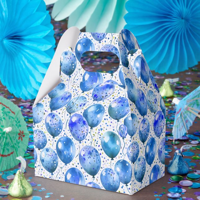 Elegant Light Blue Balloon Celebration Favor Box Presentaskar (Part)