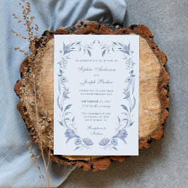 Elegant Light Blue Chinoiserie Bröllop Inbjudningar