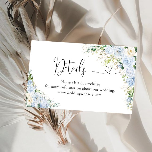 Elegant Light Blue Details Enclosure Card Tilläggskort (Skapare uppladdad)