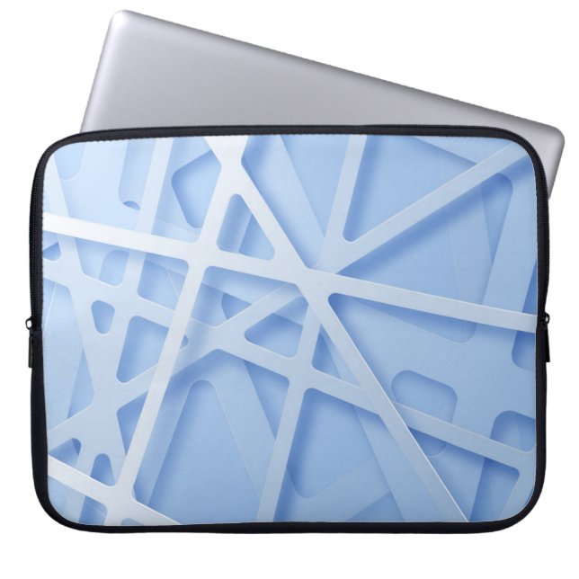 Elegant Light Blue Geometric Shapes Struktur Laptop Fodral (Framsidan)