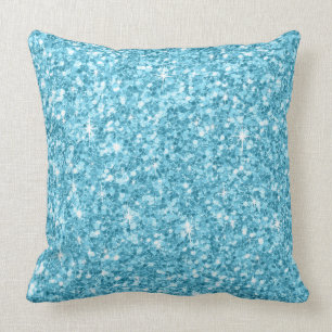 Elegant Light Blue Glitter & Sparkles Kudde