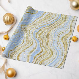 Elegant Light Blue Gnistra Swirls Glitter Sequins Presentpapper