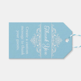 Elegant Light Blue Quinceañera Butterfly Birthday Presentetikett