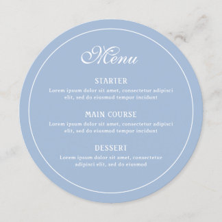 Elegant Light Blue Round Meny