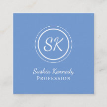 Elegant Light Blue Script Professionell Monogram