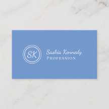 Elegant Light Blue Script Professionell Monogram