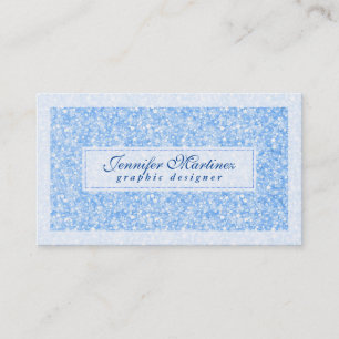 Elegant Light Blue Tones Glitter & Sparkles 2 Visitkort