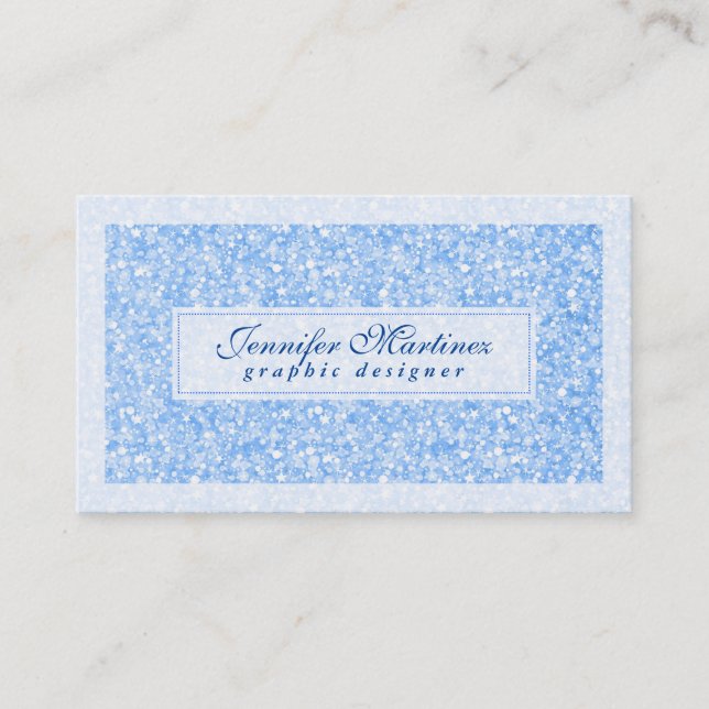 Elegant Light Blue Tones Glitter & Sparkles 2 Visitkort (Framsida)