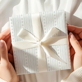 Elegant Light Blue White Rand Wrapping Papper Presentpapper