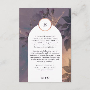 Elegant Light Boho Blommigt Arch Ro Guld Bröllop Tilläggskort
