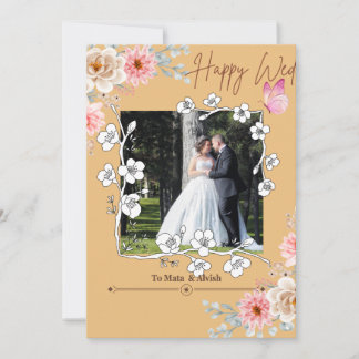 Elegant Light Brown Photo Collage Bröllop Invati Inbjudningar