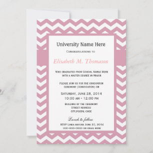 Elegant Light cherry chevron studenten ceremoni Inbjudningar