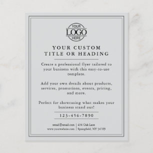 Elegant Light Grått Business Logotyp Promotive Flygblad