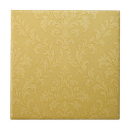 Elegant Light Guld Baroque Damask Kakelplatta