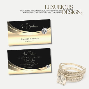 Elegant Light Guld och Black med Gnistra Diamond Visitkort
