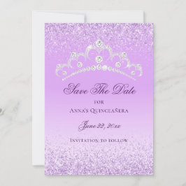 Elegant Light Lila 15:e födelsedagskvällen Spara Datumet