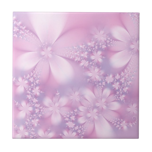 Elegant Light Lila Blommigt Lavender Flowers Kakelplatta (Framsidan)