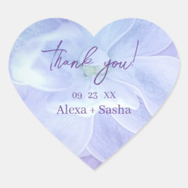 Elegant Light Lila Lilac Flowers Bröllop Hjärtformat Klistermärke