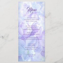 Elegant Light Lila Lilac Flowers Bröllop Meny
