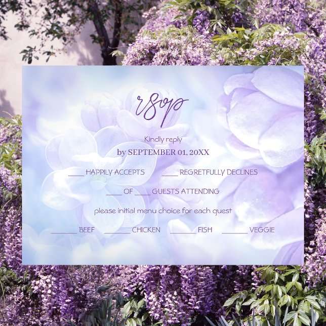 Elegant Light Lila Lilac Flowers Bröllop OSA Kort (Skapare uppladdad)