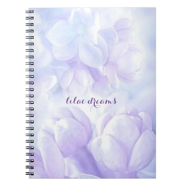 Elegant Light Lila Lilac Flowers Design Anteckningsbok (Framsidan)