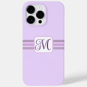 Elegant Light Lila Stripe Initial