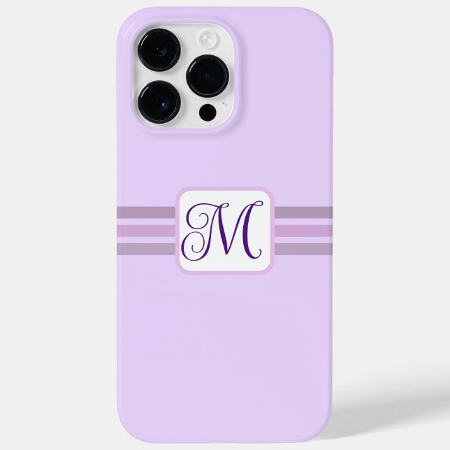 Elegant Light Lila Stripe Initial (Baksida)