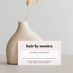 Elegant Light Pastel Bold Beauty Salon Tidsbeställning Kort