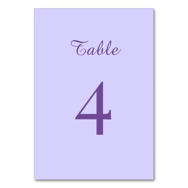 Elegant Light Purple Lilac Flowers Wedding Bordsnummer (Framsidan)
