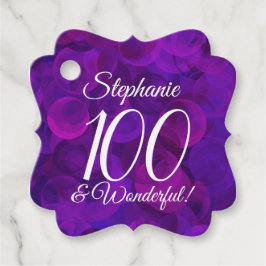 Elegant Lila 100 och fantastisk Födelsedagsfest Gåvor Etiketter