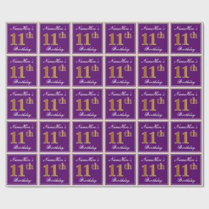 Elegant lila, 11th födelsedag för Fauxguld + Nam Presentpapper