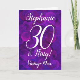 Elegant Lila 30 och Flirty Personlig Birthday Kort