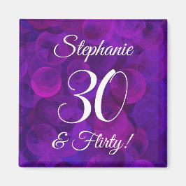 Elegant Lila 30 och Vänd Födelsedagsfest Magnet