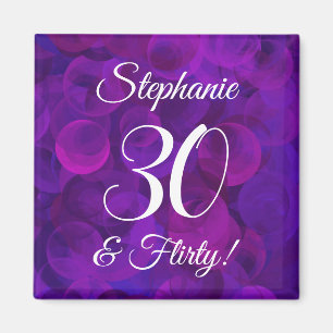 Elegant Lila 30 och Vänd Födelsedagsfest Magnet
