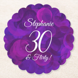 Elegant Lila 30 och Vänd Födelsedagsfest Underlägg Papper