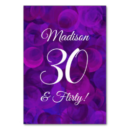 Elegant Lila 30 & Vänd Födelsedagsfest Bordsnummer