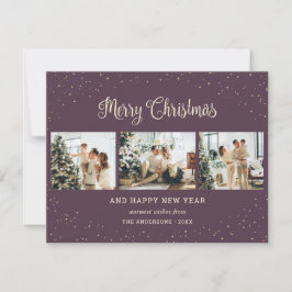 Elegant Lila 3 Foto God jul-kort Julkort