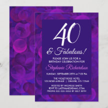 Elegant Lila 40 & Fantastisk Födelsedagsfest