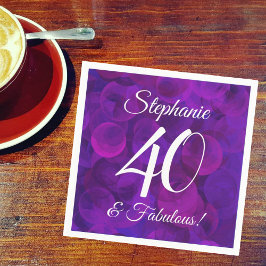 Elegant Lila 40 och Fabulous Födelsedagsfest Pappersservett