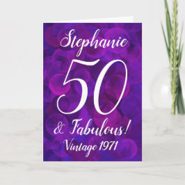 Elegant Lila 50 och Fabulous Birthday Customized Kort